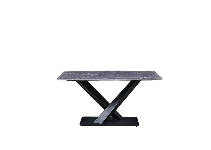 Γκρίζος να δειπνήσει 150x80x77cm 6 Seater πίνακας με τη μαρμάρινη κορυφή