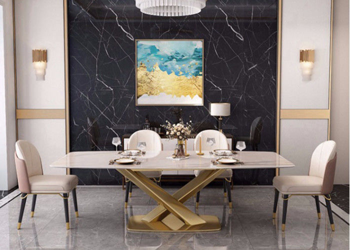 πίνακας τραπεζαρίας 130x80x77cm μαρμάρινος τοπ