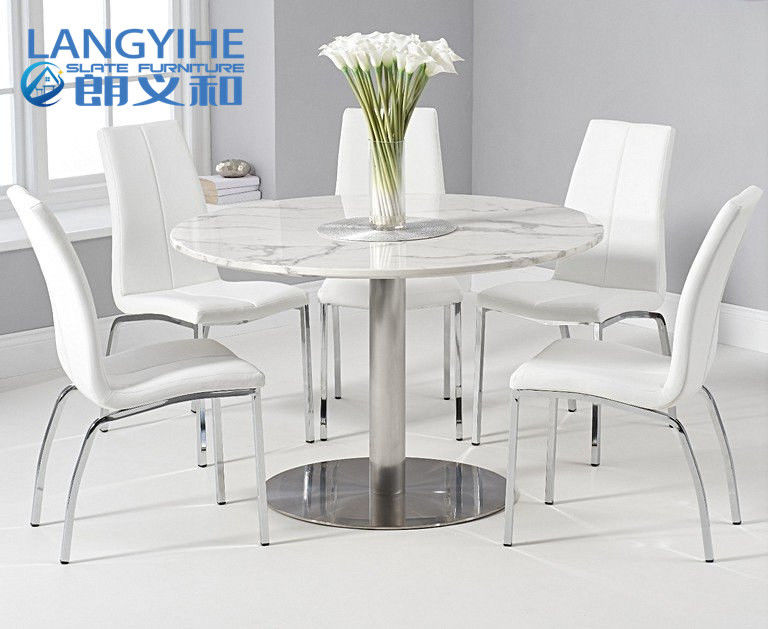 Επικαλυμμένη έδρα 120cm μαρμάρινος να δειπνήσει κύκλων πίνακας