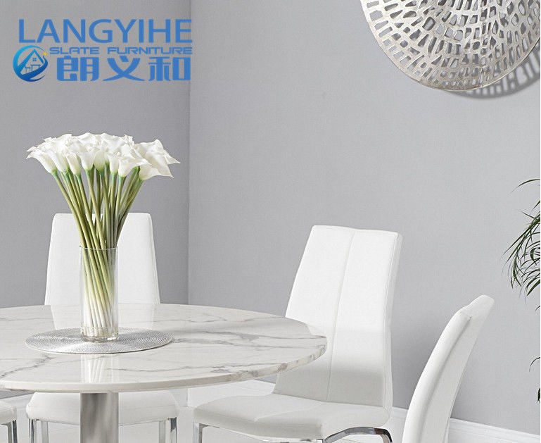 Επικαλυμμένη έδρα 120cm μαρμάρινος να δειπνήσει κύκλων πίνακας